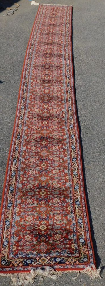 Appraisal: INDO KASHAN FT RUNNER Modern Indo Kashan runner carpet with