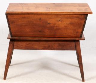 Appraisal: CONTINENTAL PINE DOUGH BOX ON STAND TH C CONTINENTAL PINE