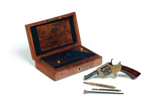 Appraisal: CASED TRANTERS PATENT REVOLVER England th century caliber barrel with