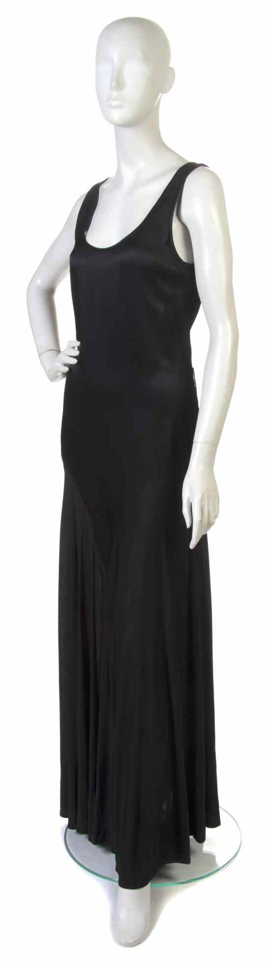 Appraisal: An Yves Saint Laurent Black Silk and Jersey Evening Gown