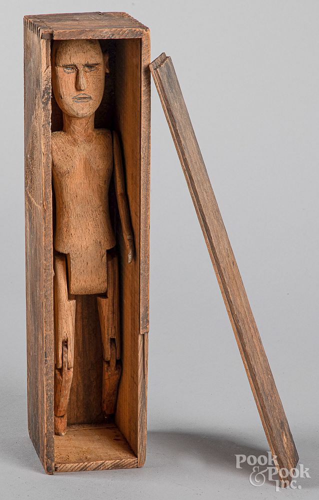 Appraisal: Carved and jointed wooden figure of a gentleman Carved and