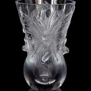 Appraisal: A Lalique F es Vase Second Half th Century Height