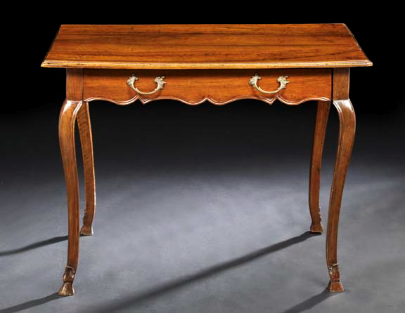 Appraisal: Provincial Louis XV Walnut Occasional Table late th century the