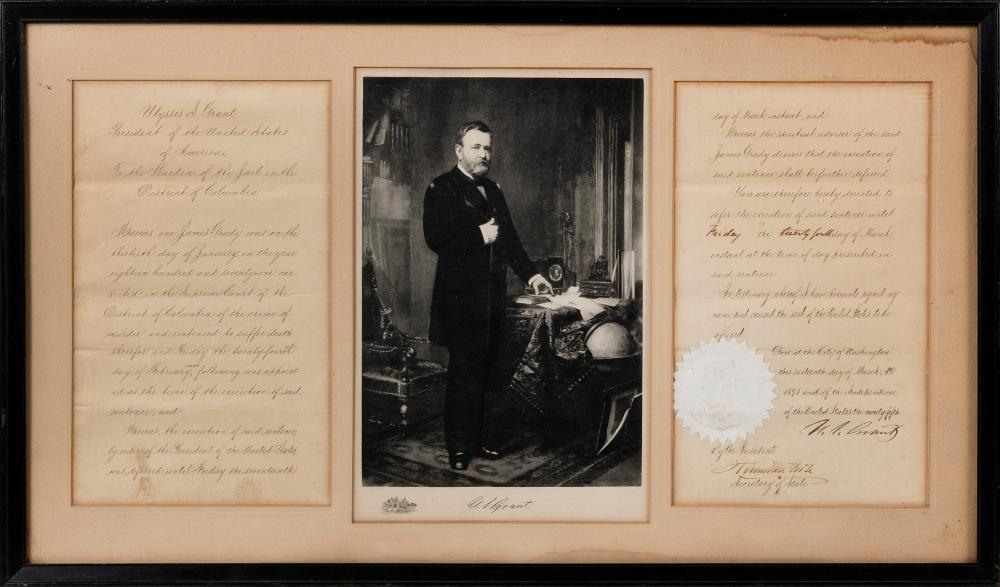 Appraisal: PRESIDENT ULYSSES S GRANT A L S MARCH FRAMED X