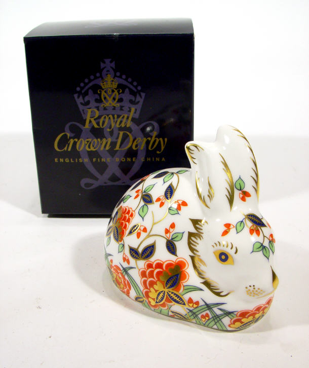 Appraisal: Royal Crown Derby Meadow Rabbit paperweight produced for the Collectors'