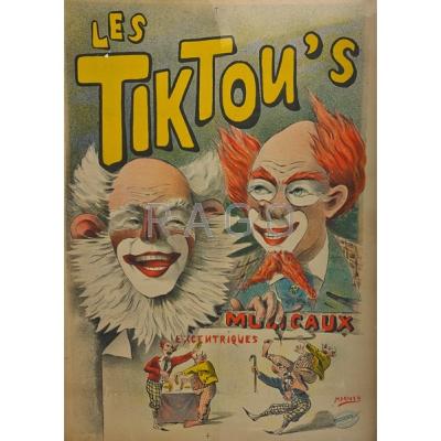 Appraisal: FRENCH CIRCUS POSTER Les Tiktous early th c Signed Mariush