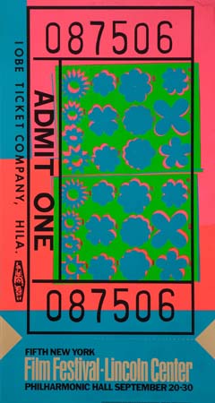 Appraisal: ANDY WARHOL Lincoln Center Ticket Color screenprint on wove paper