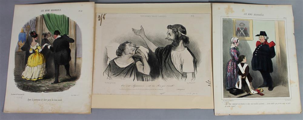 Appraisal: HONORE DAUMIER FRENCH - TWO COLORED LITHOGRAPHS FROM LES BONS