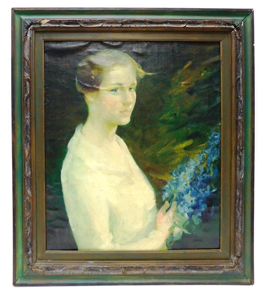 Appraisal: J Maynard Williamson American b Portrait of Miss Roulet c