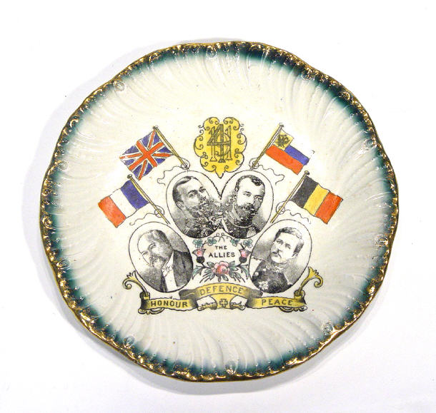 Appraisal: Edwardian pottery Military plate hand coloured and transfer printed with