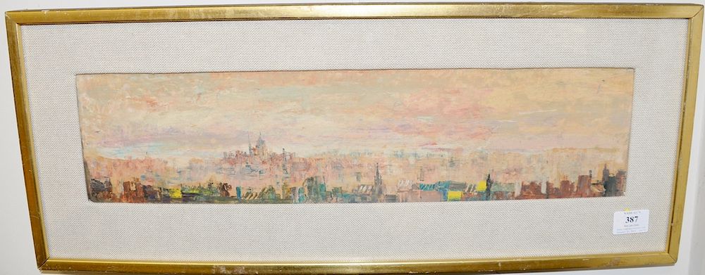 Appraisal: Two oil paintings to include Pierre Moberg b paris landscape