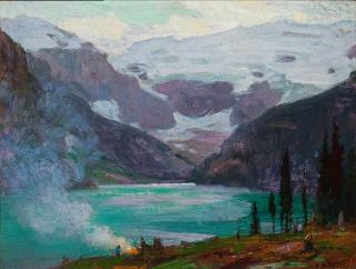 Appraisal: Camp by Lake Louise by Edward Potthast Edward Potthast -