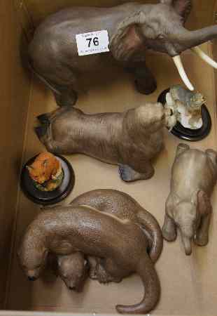 Appraisal: A collection of Animals including Aynsley Bull Elephant Walrus Baby