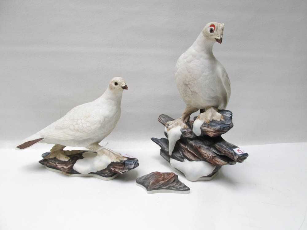 Appraisal: PAIR OF BOEHM PORCELAIN WILDLIFE SCULPTURES depicting male and female