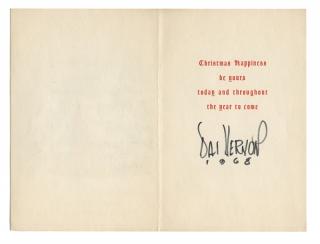 Appraisal: Vernon Dai Two Signed Christmas Cards Vernon Dai David Frederick