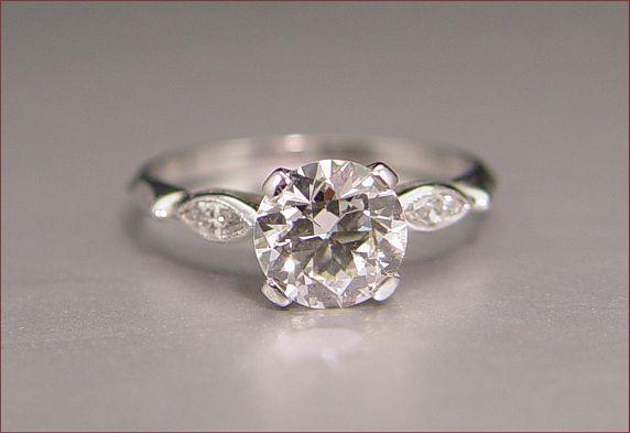 Appraisal: PLATINUM CT DIAMOND SOLITAIRE ENGAGEMENT RING A single round brilliant