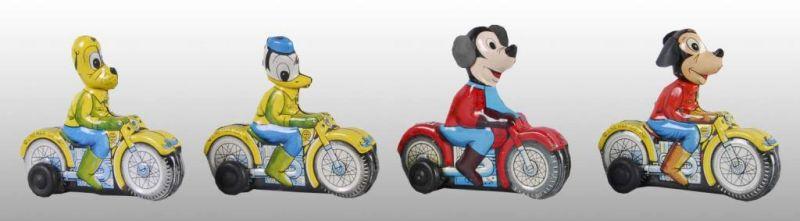 Appraisal: Lot of Walt Disney Linemar Motorcycle Toys Description Friction Working