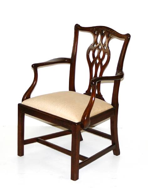 Appraisal: A George III mahogany armchair height in