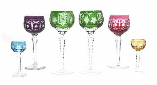 Appraisal: An Assembled Collection of Bohemian Glass Stemware of various patterns