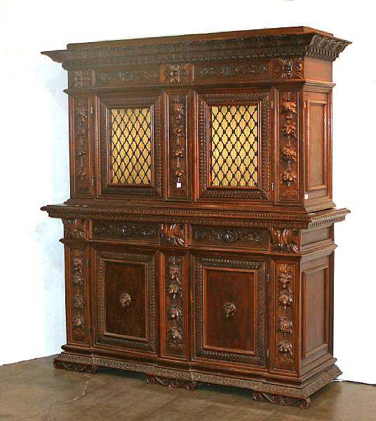 Appraisal: A Renaissance Revival walnut side cabinet height ft in width