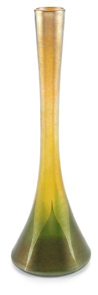 Appraisal: A Louis C Tiffany Furnaces Favrile glass stickneck vase circa