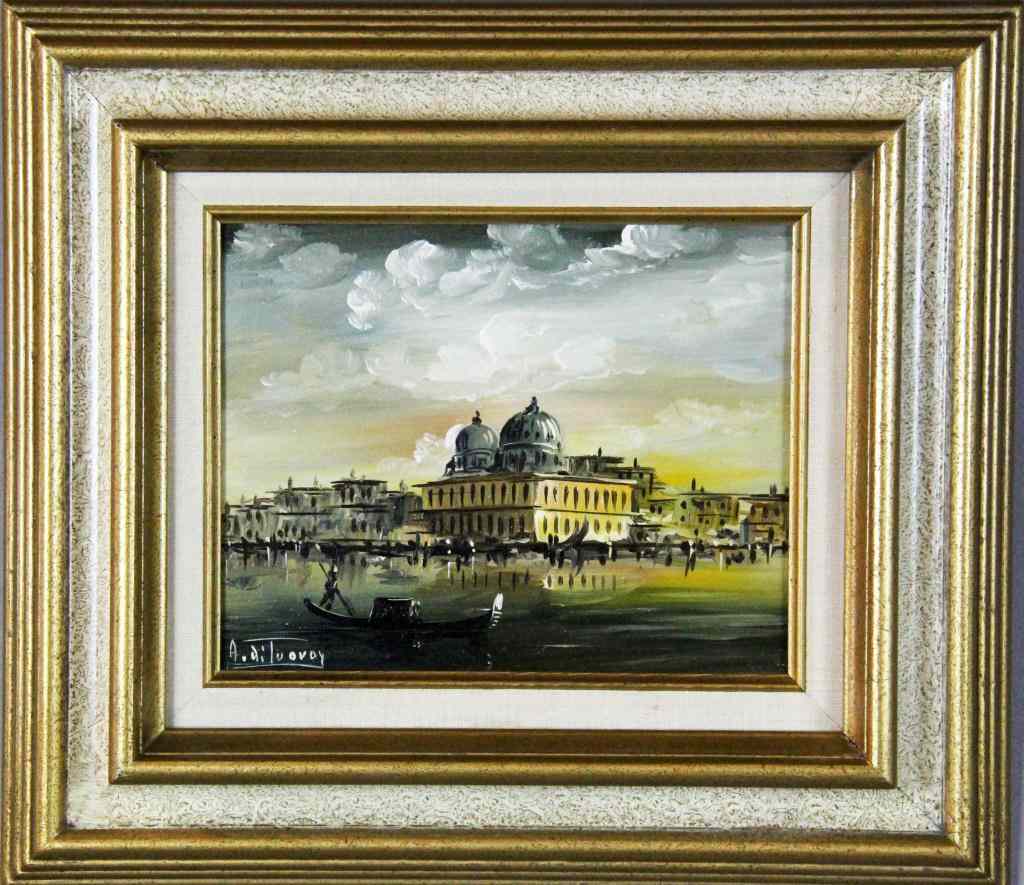 Appraisal: Oil Painting on Canvas of Venice - signed diTuovoyPainting of