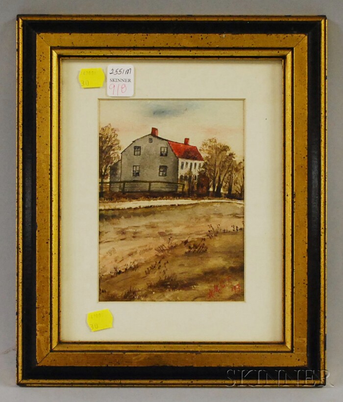 Appraisal: th Century American School Watercolor on Paper Depicting a House