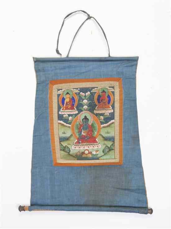 Appraisal: A Tibetan Thangka th century depicting the deity at the