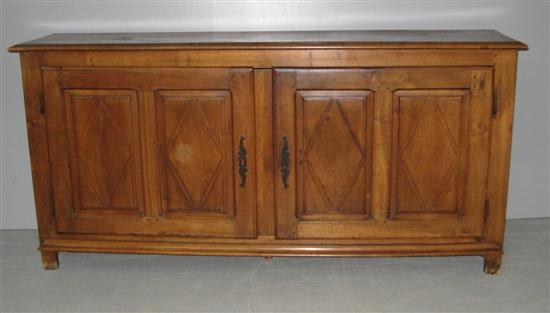 Appraisal: th century French fruitwood sideboard with two panelled doors the