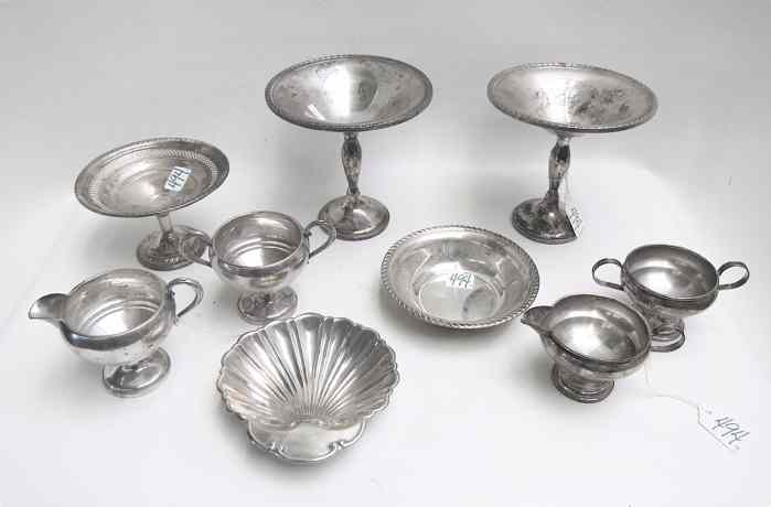 Appraisal: NINE PIECES ASSORTED STERLING HOLLOWWARE compotes from '' to ''H