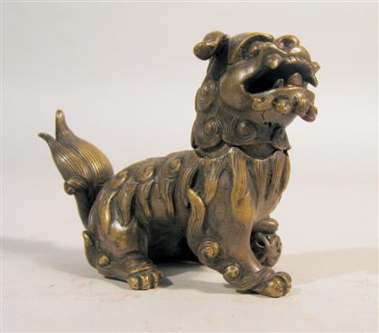 Appraisal: Chinese bronze fu lion th century Of two parts cast