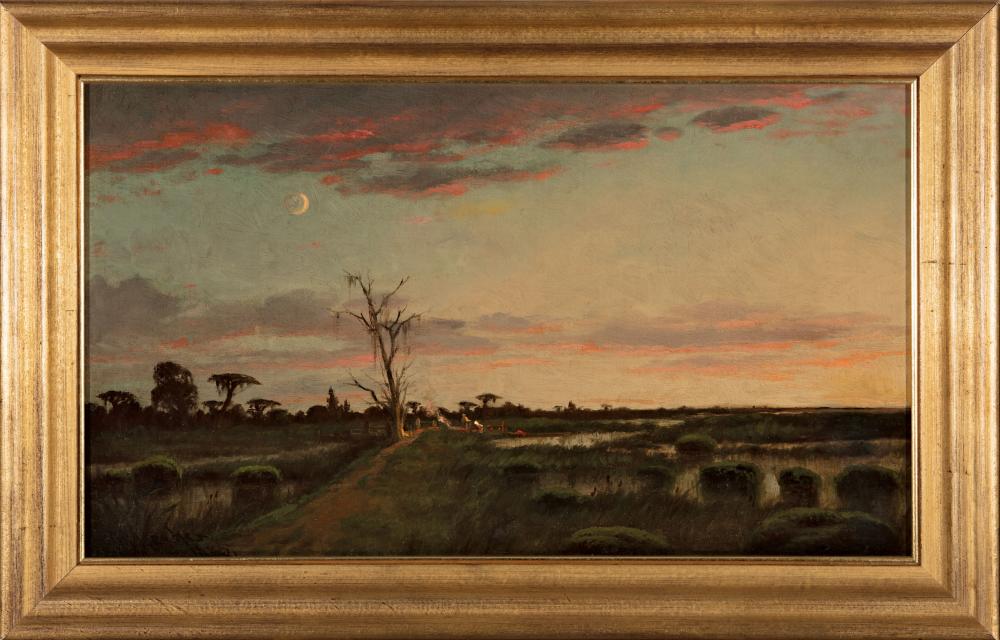 Appraisal: Joseph Rusling Meeker American Louisiana - Bayou Marsh with Hunters