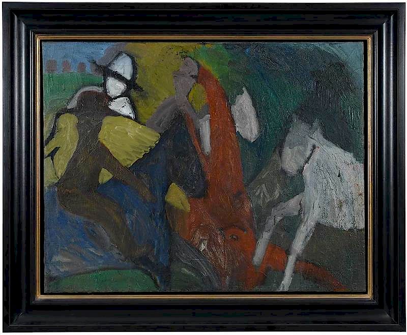 Appraisal: Bob Thompson Kentucky New York Rome - Riders on Horseback