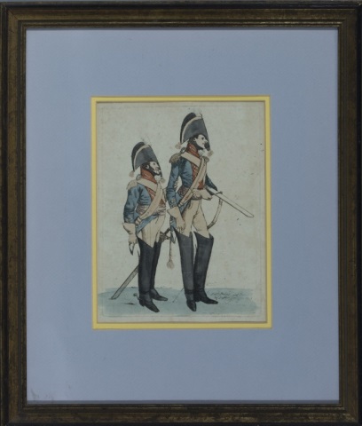 Appraisal: Four Soldier Caricature Portraits By Sir Robert Dighton Sr British