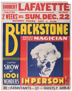 Appraisal: Blackstone Harry Henry Boughton Blackstone World s Master Magician Chicago