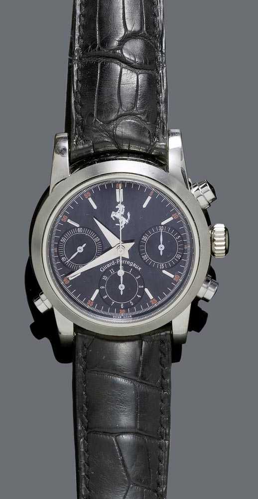 Appraisal: GENTLEMAN'S WRISTWATCH CHRONO RATTRAPANTE GIRARD PERREGAUX FOR FERRARI s White