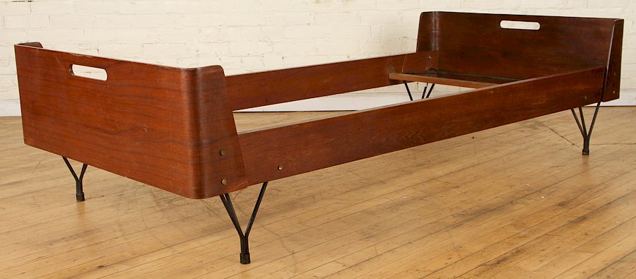 Appraisal: ITALIAN ROSEWOOD DAY BED IRON LEGS BY ISA C An