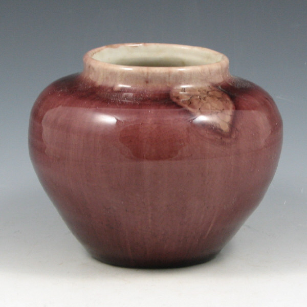 Appraisal: Pisgah Forest bulbous vase in plum gloss and lined in