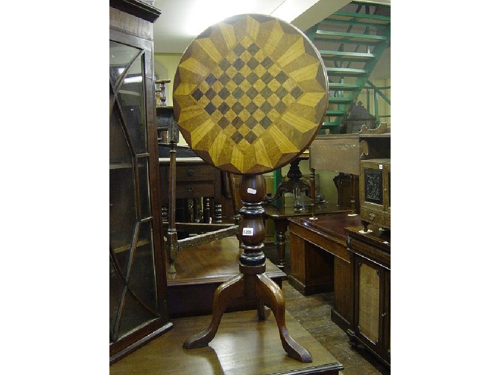 Appraisal: A th century mahogany tilt top occasional table of circular