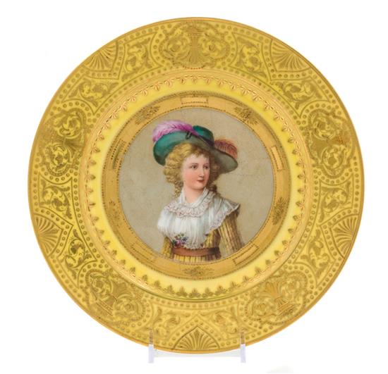 Appraisal: Sale Lot A Dresden Porcelain Cabinet Plate depicting a lady