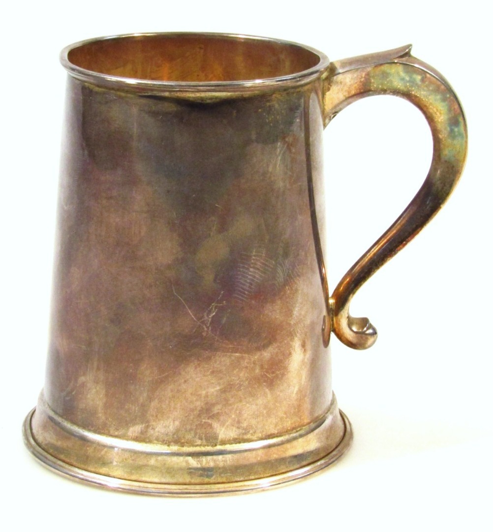 Appraisal: An Elizabeth II silver tankard the plain cylindrical body with