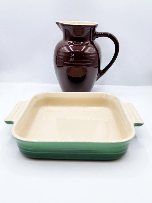 Appraisal: Pcs Le Creuset Pottery stoneware including a brown pitcher and