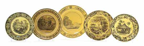 Appraisal: A Collection of Sixteen Creil Plates each with a yellow