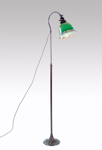 Appraisal: HANDEL Floor lamp with a green Steuben glass shade Original