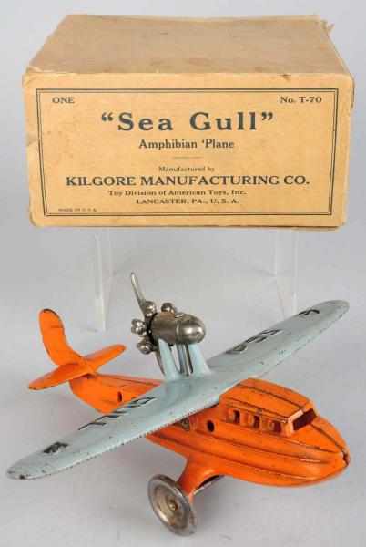 Appraisal: Cast Iron Kilgore Sea Gull Amphibian Airplane Toy American Largest