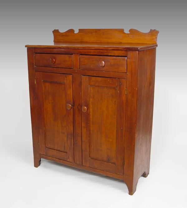 Appraisal: TH CENTURY AMERICAN COUNTRY PINE JELLY CUPBOARD drawer over door