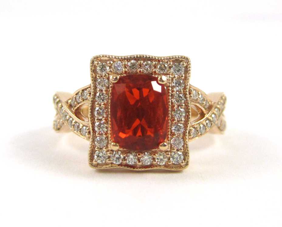 Appraisal: LEVIAN FIRE OPAL AND FOURTEEN KARAT GOLD RING The rose