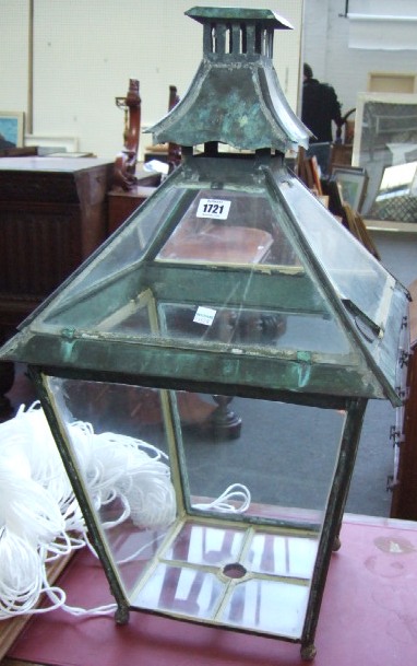 Appraisal: A Victorian copper street lantern late th century of square