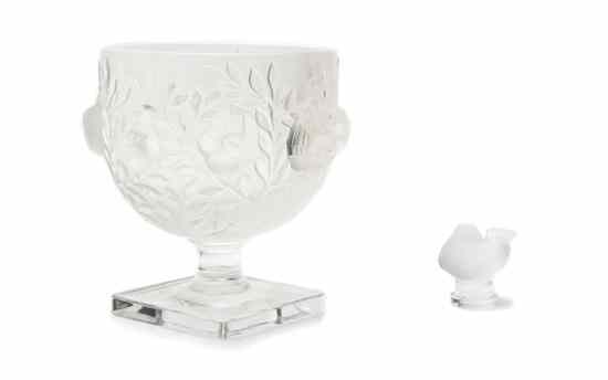 Appraisal: A Lalique Frosted and Molded Glass Cache Pot of circular