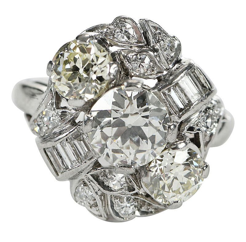 Appraisal: Platinum Diamond Ring center old European cut diamond estimated weight